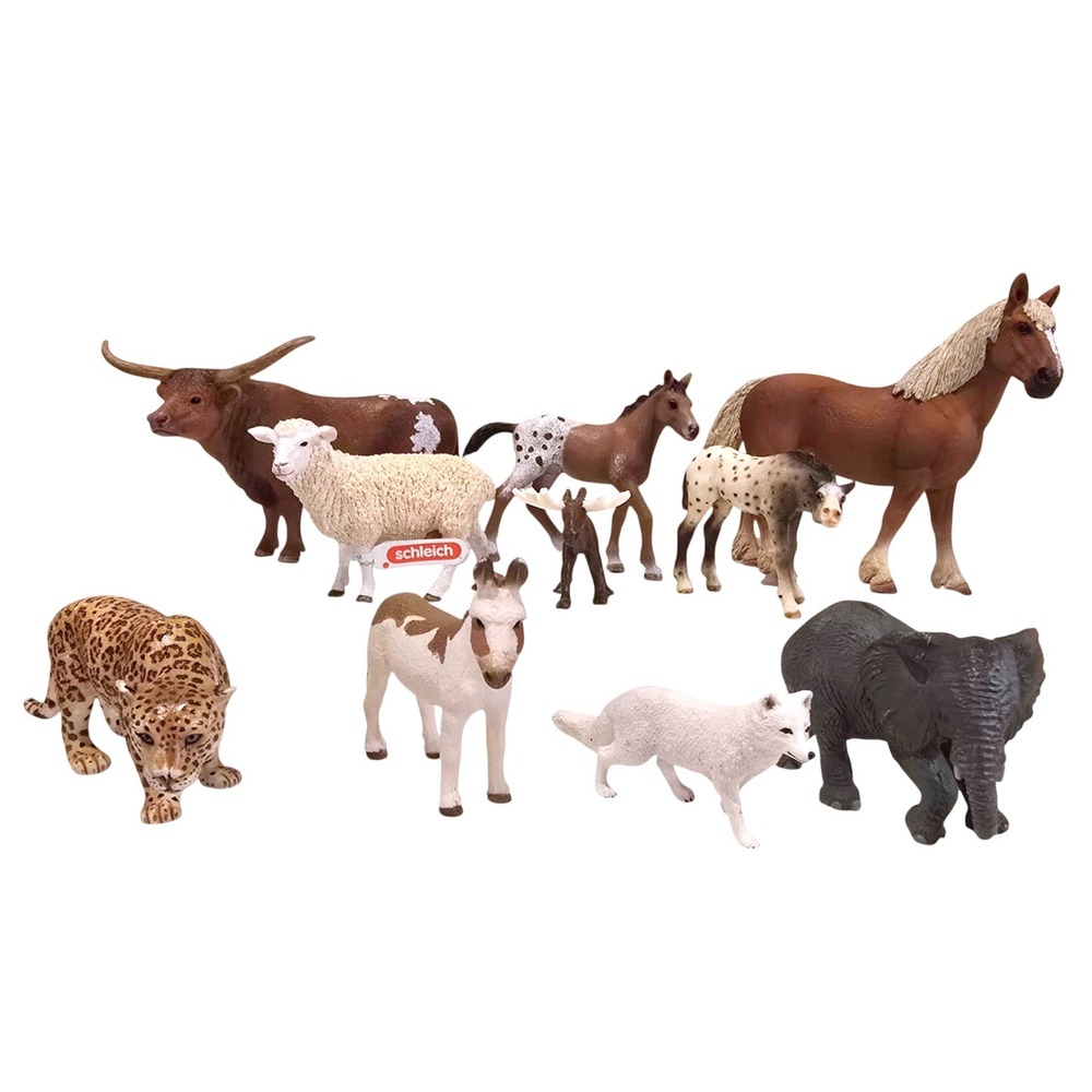 Schleich Papo Bullyland Animal Figure Lot 10 Horses Wildlife Farm Retired Toys